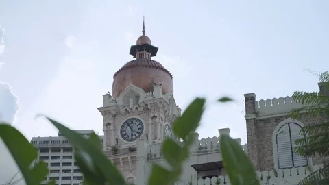 Sultan Abdul Samad Building Clock Tower Stock Footage 119998460