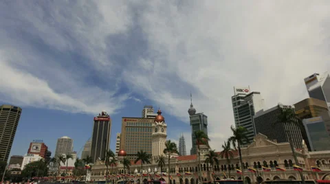 Sultan Abdul Samad Building in Kuala Lumpur from Merdeka Square in Malaysia Stock Footage 35287980