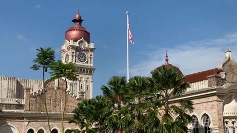 Sultan Abdul Samad building landmark, Kuala Lumpur, Malaysia 4K Stock Footage 249737699