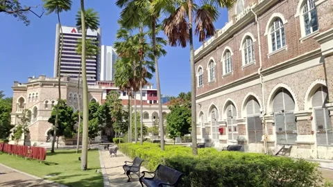 The Sultan Abdul Samad building is located in front of the Merdeka Square Stock-Footage 197935156