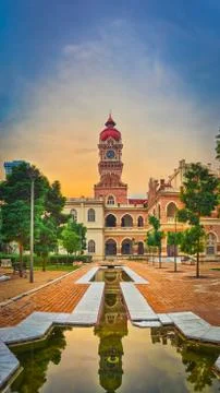 Sultan Abdul Samad Building at Merdeka square, Kuala Lumpur, Malaysia. Panora Fotos de archivo