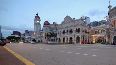 Sultan Abdul Samad during sunset Vídeos de archivo 132226680