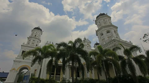 Sultan Abu Bakar State Mosque in Johor Bahru Malaysia Time Lapse 1080p Video stock 36519472