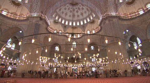 Sultan Ahmed - Blue Mosque, Interior Stockbeeldmateriaal 36610813