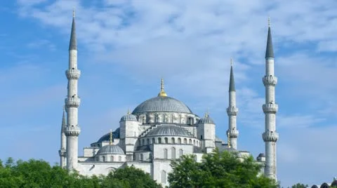 Sultan Ahmed (Blue) Mosque time-lapse. Istanbul, Turkey. Zooming in video. Stock-Footage 12568054