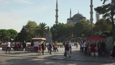 The Sultan Ahmed Mosque (the Blue Mosque) in Istanbul, Turkey Stock Footage 169336777