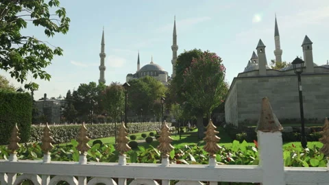 The Sultan Ahmed Mosque (the Blue Mosque) in Istanbul, Turkey Stock Footage 169338995