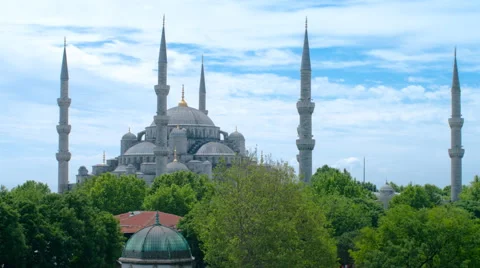 Sultan Ahmed Mosque time-lapse video. Istanbul, Turkey. Zooming in video. Stock Footage 46635989