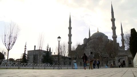 Sultan Ahmet Mosque. Blue Mosque in Istanbul. General view of mosque. Turkey Stock Footage 128949840