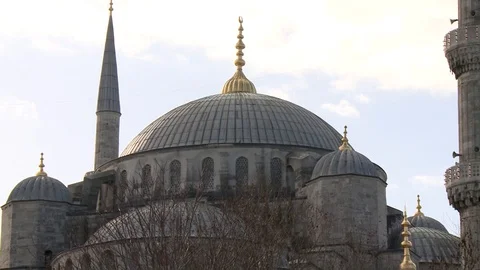 Sultan Ahmet Mosque. Blue Mosque in Istanbul. General view of mosque. Turkey Stock Footage 128949950
