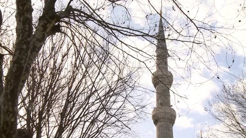 Sultan Ahmet Mosque. Blue Mosque in Istanbul. General view of mosque. Turkey Stock Footage 128950335