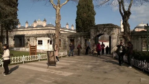 Sultan Ahmet Mosque. Blue Mosque in Istanbul. General view of mosque. Turkey Stock Footage 128950366