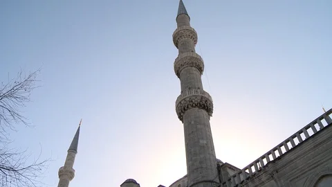 Sultan Ahmet Mosque. Blue Mosque in Istanbul. General view of mosque. Turkey Stock Footage 128950658