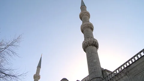 Sultan Ahmet Mosque. Blue Mosque in Istanbul. General view of mosque. Turkey Stock Footage 128950681