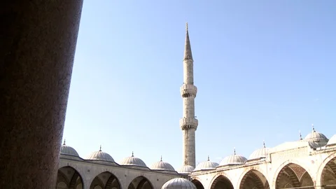 Sultan Ahmet Mosque. Blue Mosque in Istanbul. General view of mosque. Turkey Stock Footage 128950751