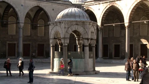 Sultan Ahmet Mosque. Blue Mosque in Istanbul. General view of mosque. Turkey Stock Footage 128950779
