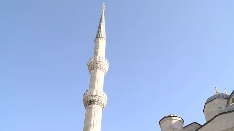 Sultan Ahmet Mosque. Blue Mosque in Istanbul. General view of mosque. Turkey Stock Footage 128950898