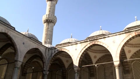 Sultan Ahmet Mosque. Blue Mosque in Istanbul. General view of mosque. Turkey Stock Footage 128950919