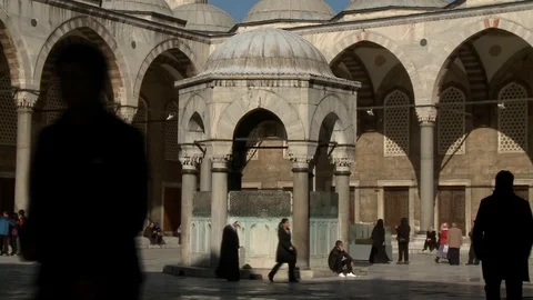Sultan Ahmet Mosque. Blue Mosque in Istanbul. General view of mosque. Turkey Stock Footage 128951130