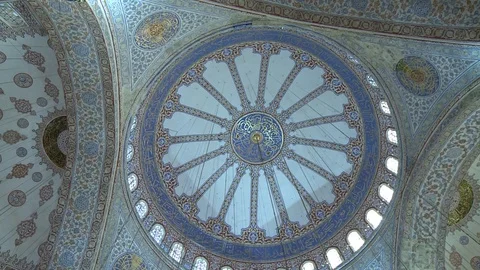 Sultan Ahmet Mosque. Blue Mosque in Istanbul. General view of mosque. Turkey Stock Footage 128951141