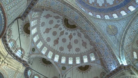 Sultan Ahmet Mosque. Blue Mosque in Istanbul. General view of mosque. Turkey Stock Footage 128951187