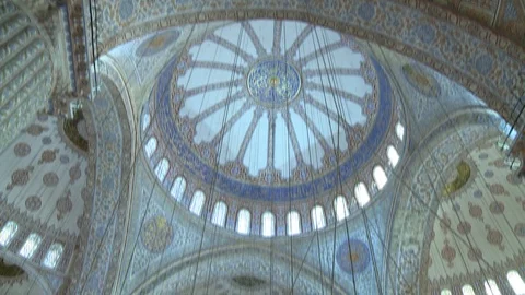 Sultan Ahmet Mosque. Blue Mosque in Istanbul. General view of mosque. Turkey Stock Footage 128951216