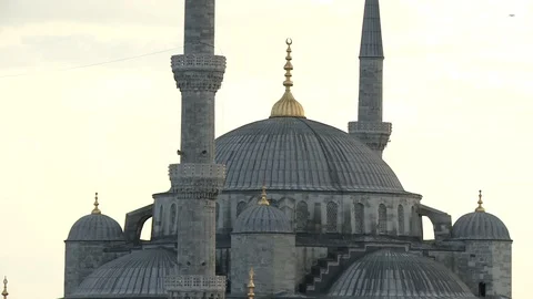 Sultan Ahmet Mosque. Blue Mosque in Istanbul. General view of mosque. Turkey Stock Footage 128951456