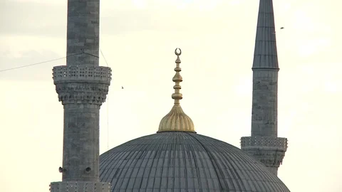 Sultan Ahmet Mosque. Blue Mosque in Istanbul. General view of mosque. Turkey Stock Footage 128951471