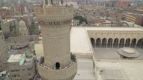 The Sultan al-Muayyad Mosque, located in old historic district of Cairo, Egypt Stock Footage 126516031