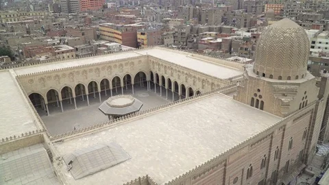 The Sultan al-Muayyad Mosque, located in old historic district of Cairo, Egypt Stock Footage 126545193