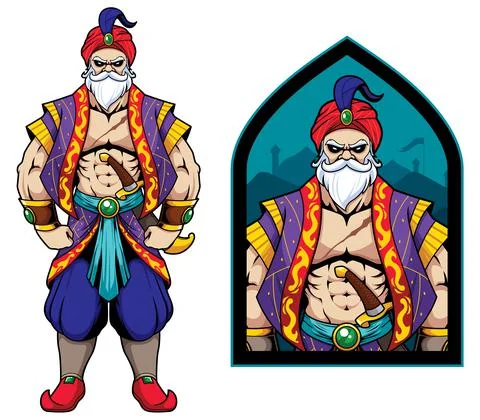 Sultan King Mascot Stock Illustration
