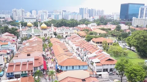 Sultan Mosque Drone Aerial Vídeos de archivo 91639523
