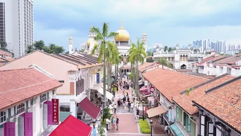 Sultan Mosque Drone Aerial Vídeos de archivo 91639761