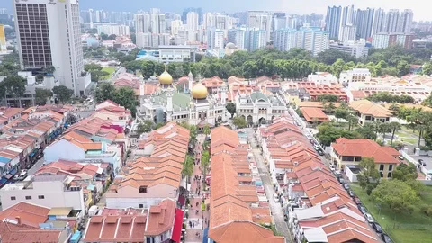 Sultan Mosque Drone Aerial Vídeos de archivo 91640052