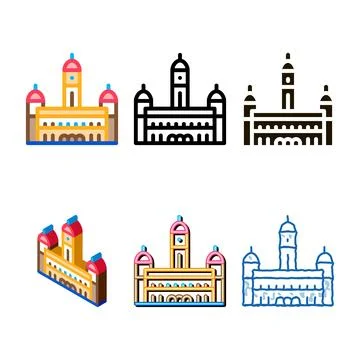 Sultan palace abdul - samad styles icon vector outline Illustrazione stock