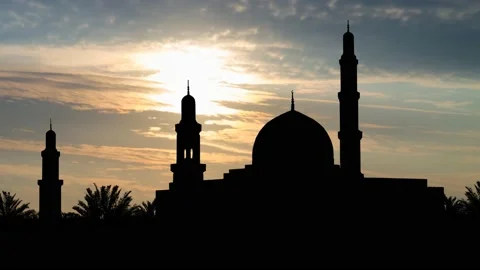 Sultan Qaboos Grand Mosque, Time Lapse at Sunrise, Muscat, Oman Stock Footage 156674773