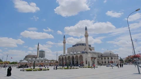 Sultan Selim Mosque (cami) and Mevlana tomb (turbe) in Konya Stock Footage 158850353