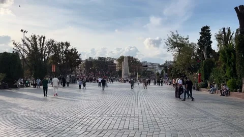 Sultanahmet Square behind Milion Stone Stock Footage 324923477
