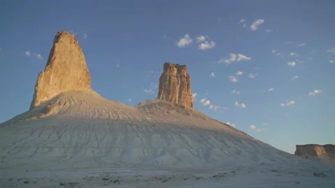 Sultry day in the desert, running clouds, time laps, Kazakhstan Mangistau Stock Footage 151527121