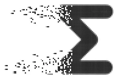 Sum Dissolved Pixel Icon Stock Illustration