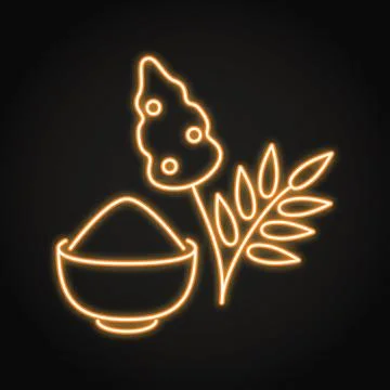 Sumac tree spice neon icon Stock Illustration