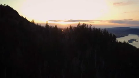 Sumas Mountain Sunset - Pacific North West Sunset (4K) Video stock 235961559