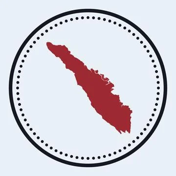Sumatra round stamp. Round logo with island map and title. Stylish minimal .. 스톡 일러스트