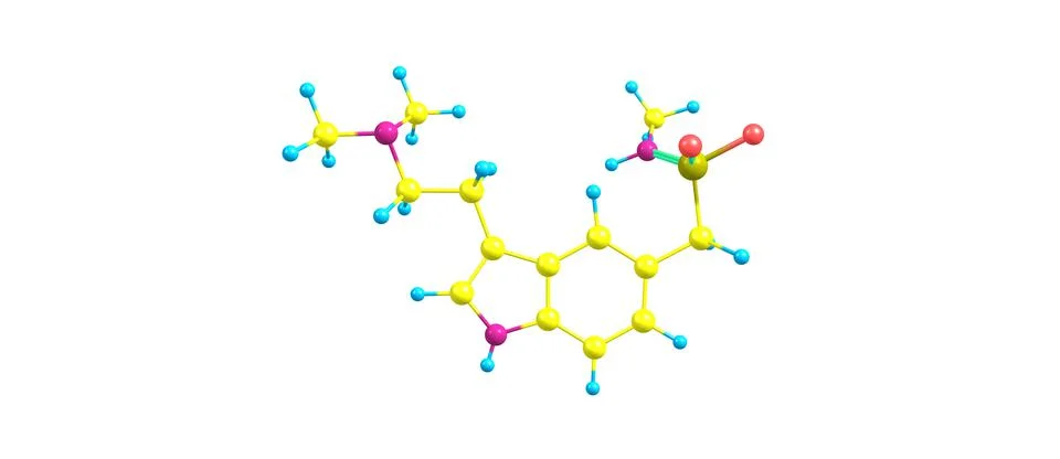 Sumatriptan molecular structure isolated on white Stock Illustration