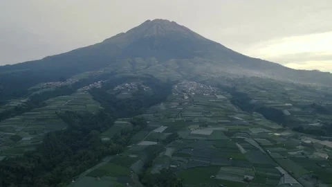 Sumbing Mountain in Central Java, Indonesia Stock Footage 215403564