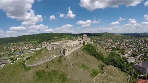 Sumeg Castle aerial Stock Footage 78504177