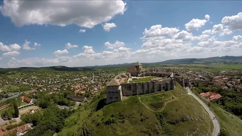 Sumeg castle aerial Stock Footage 78504182