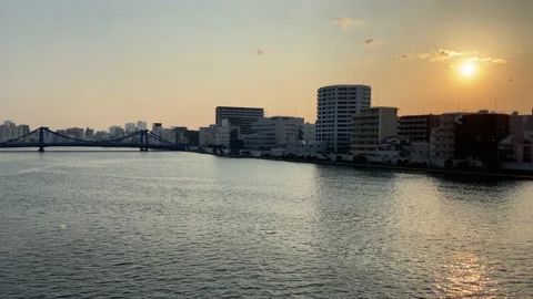 Sumida River Evening Video stock 147521141