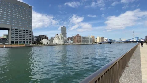 Sumida River terrace Stock Footage 148063436