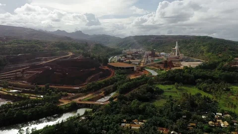 Sumitomo Mining, open pit destructive nickel mine Taganito, Philippines Stock Footage 122664126